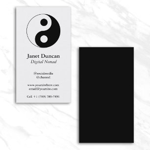 Carte De Visite Symbole Yin et Yang blanc et noir