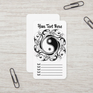 Carte De Visite Symbole Yin & Yang noir et blanc de style tatouage