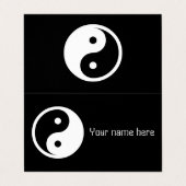 Carte De Visite Symbole Yin Yang - tatouage solide design 2 (Extérieur déplié)