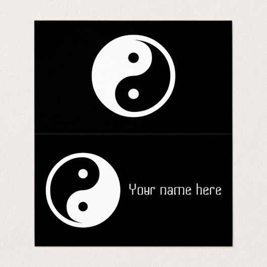Carte De Visite Symbole Yin Yang - tatouage solide design 2 (Extérieur déplié)