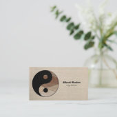 Carte De Visite Symbole Yin-Yang Tons Terre QR Code Méditatif (Debout devant)