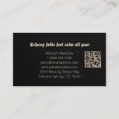 Carte De Visite Symbole Yin-Yang Tons Terre QR Code Méditatif (Dos)