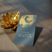 Carte De Visite Symbole YOGA bleu & or ZEN brosse