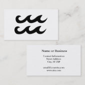 Carte De Visite Symbole Zodiaque de l'Aquarius noir (Devant / Derrière)