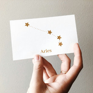 Carte De Visite SYMBOLE Zodiaque moderne Gold Aries Incendie d'é