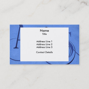 Carte De Visite SYMBOLE Zodiaque Tourbillonnant Script Aries Blue