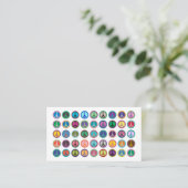 Carte De Visite Symboles de paix colorés (Debout devant)