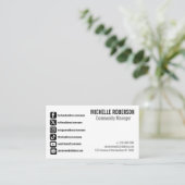 Carte De Visite Symboles des médias sociaux (Debout devant)