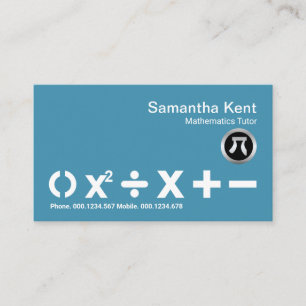 Carte De Visite Symboles mathématiques minimalistes simples Tutor