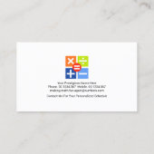 Carte De Visite Symboles numériques d'or Tutor (Dos)