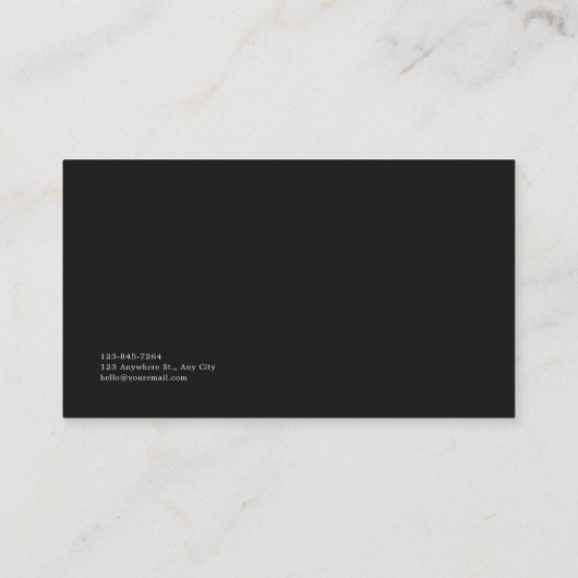 Carte De Visite Sympathie blanche élégante et noire orchidée (Dos)