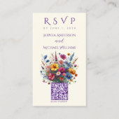 Carte De Visite Symphonie fleur sauvage-code RSVP-QR (Devant)