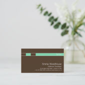 Carte De Visite Syntaxe brun chocolat et bleu vert (Debout devant)