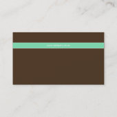 Carte De Visite Syntaxe brun chocolat et bleu vert (Dos)