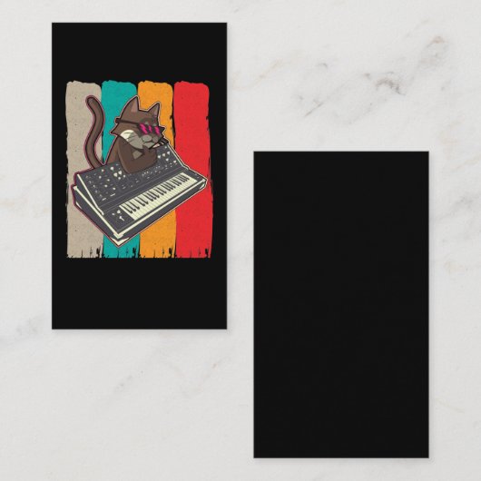Carte De Visite Synthétiseur Retro Cat Modulaire Synthèque analogi (Devant / Derrière)
