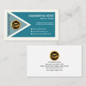 Carte De Visite Système Cyan Élégant De Polygone Triangle Futurist (Devant / Derrière)