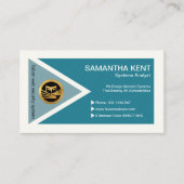 Carte De Visite Système Cyan Élégant De Polygone Triangle Futurist (Devant)