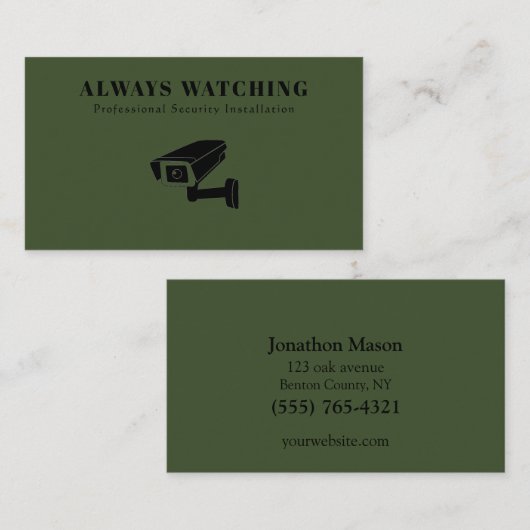 Carte De Visite Système de surveillance des solutions de sécurité  (Devant / Derrière)