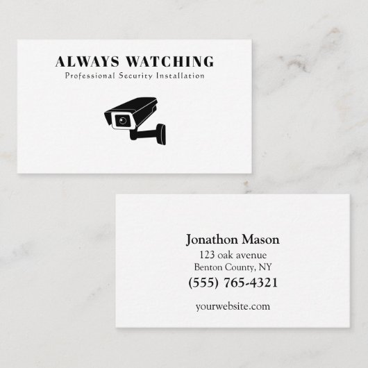 Carte De Visite Système de surveillance des solutions de sécurité  (Devant / Derrière)