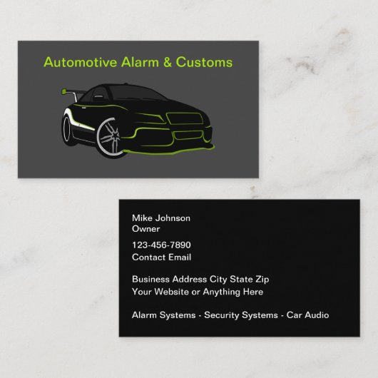 Carte De Visite Systèmes audio et de sécurité automobiles (Devant / Derrière)