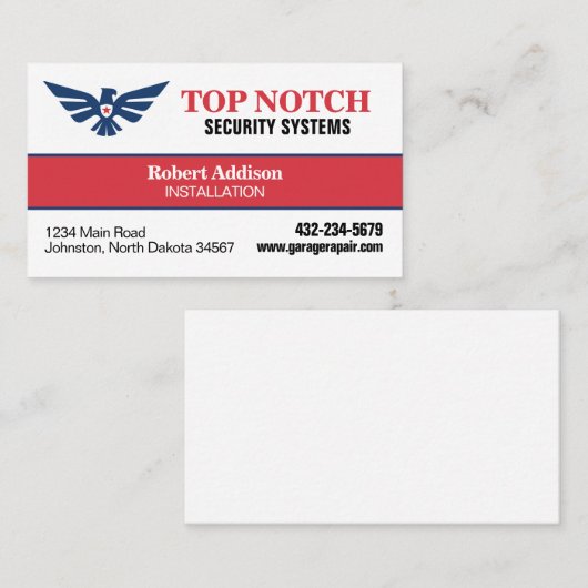 Carte De Visite Systèmes de sécurité (Devant / Derrière)