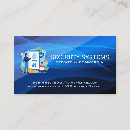 Carte De Visite Systèmes de sécurité | Protection de l'identité en (Devant)