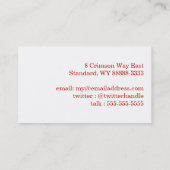 Carte De Visite T - Initiale sur le rouge (Dos)