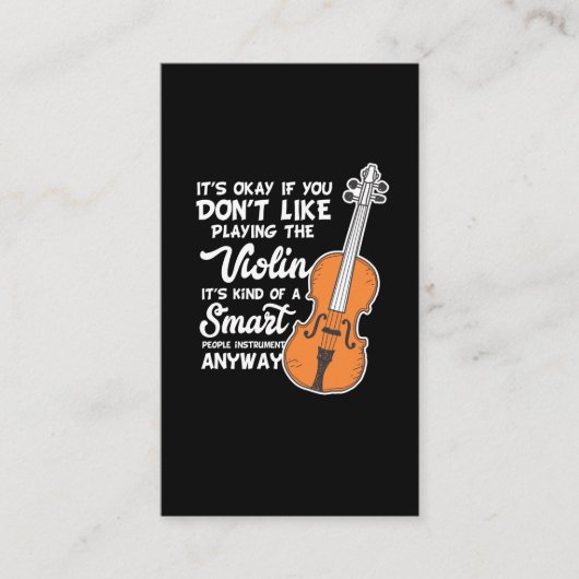 Carte De Visite T-shirt de violon - jeu futé drôle de violon de (Devant)