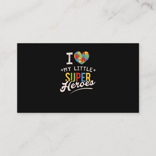 Carte De Visite T-shirt du Mois de l'autisme pour enseignant d'édu (Devant)