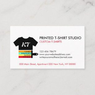 Carte De Visite T-shirt noir blanc personnalisé