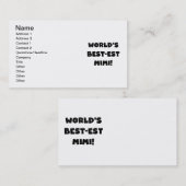 Carte De Visite T-shirts et cadeau noirs des textes Mimi du (Devant / Derrière)