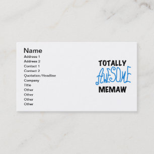 Carte De Visite T-shirts et cadeaux bleus totalement