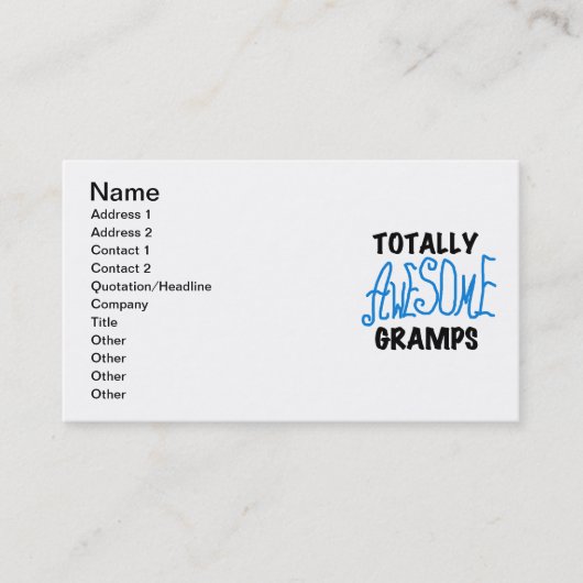 Carte De Visite T-shirts et cadeaux Blue Totally Awesome Gramps (Devant)