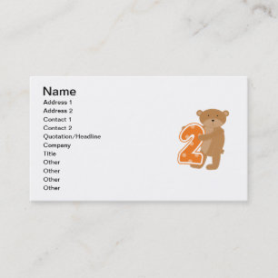 Carte De Visite T-shirts et cadeaux de 2e anniversaire de l'ours