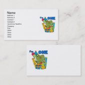 Carte De Visite T-shirts et cadeaux Little Dino 1er anniversaire (Devant / Derrière)