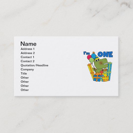 Carte De Visite T-shirts et cadeaux Little Dino 1er anniversaire (Devant)