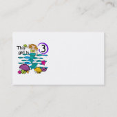Carte De Visite T-shirts et cadeaux Mermaid 3e anniversaire (Dos)