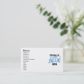 Carte De Visite T-shirts et cadeaux Opa bleu absolument géniaux (Debout devant)