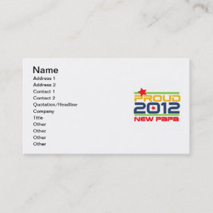 Carte De Visite T-shirts et cadeaux Proud New Papa 2012