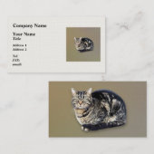 Carte De Visite Tabby Cat assis (Devant / Derrière)