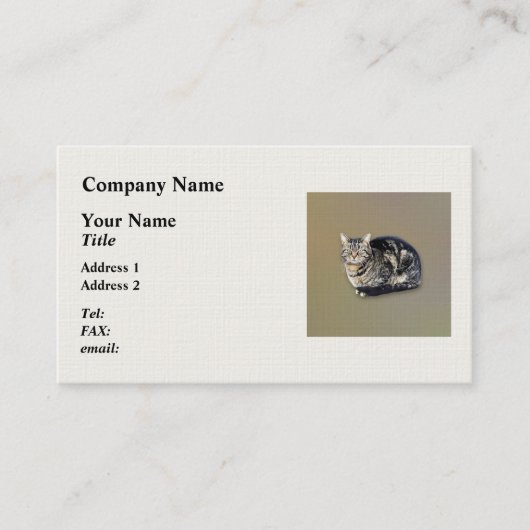 Carte De Visite Tabby Cat assis (Devant)