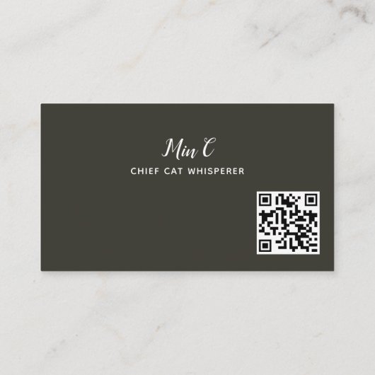 Carte De Visite Tabby Cat Pet Sitting Code QR (Dos)