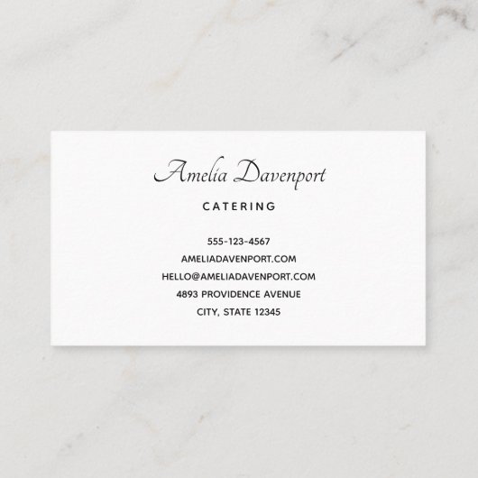 Carte De Visite Table classique avec cadre soigné (Dos)