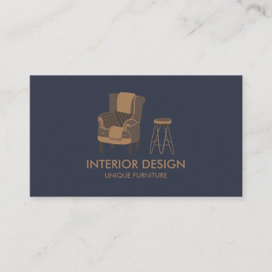 Carte De Visite Table d'appoint de salon coussin marine Design d'i (Devant)