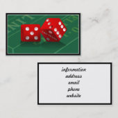 Carte De Visite Table de craps avec dés Las Vegas (Devant / Derrière)