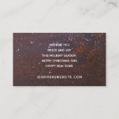 Carte De Visite Table de Noël rustique avec pin et neige (Dos)