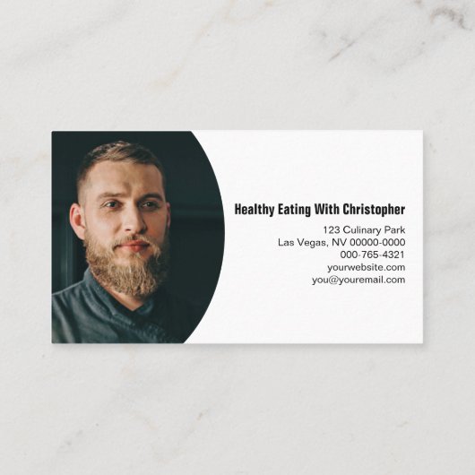 Carte De Visite Table de repas Définition Chef personnel Photo per (Dos)