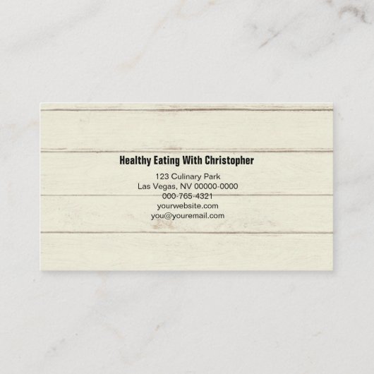 Carte De Visite Table en bois Placement Paramètre Chef personnel P (Dos)