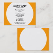 Carte De Visite Table ronde - Blanc avec orange FF9900 (Devant / Derrière)