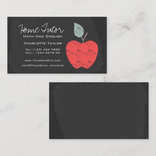 Carte De Visite Tableau à la maison d'Apple de professeur de (Devant / Derrière)